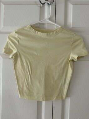 wild fable Pale Yellow Crop Tee